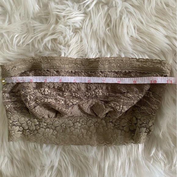 Intimately Free People Taupe Lace Scalloped Bandeau Bra Size Small - Picture 3 of 8